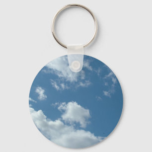 Porte-clés ciel bleu et nuages blancs