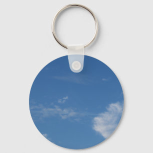 Porte-clés ciel bleu foncé nuages blancs