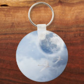 Porte-clés Ciel bleu magique avec cygnes volants (Recto)