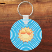 Porte-clés Ciel bleu Soleil souriant (Recto)