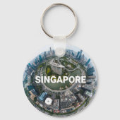 Porte-clés Ciel de Singapour ville rétro (Recto)