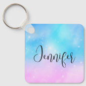 Porte-clés Ciel dégradé rose et bleu pastel (Recto)