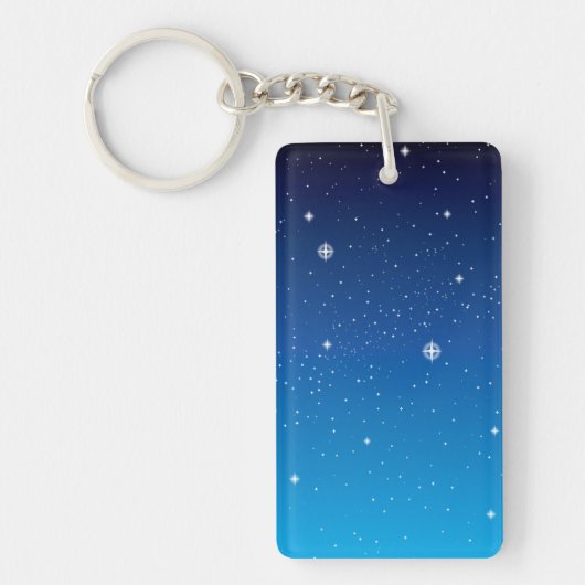 Porte-clés Ciel nocturne étoilé bleu profond (Devant)