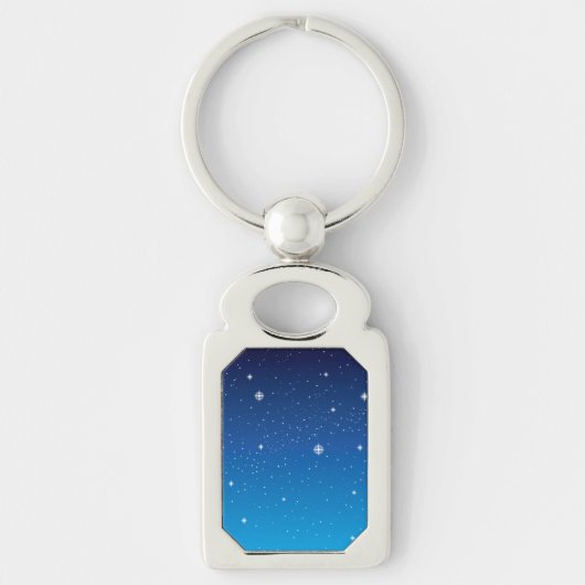 Porte-clés Ciel nocturne étoilé bleu profond (Devant)