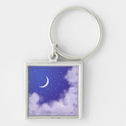 Porte-clés Ciel nocturne rêvé avec Crescent Moon (Devant)