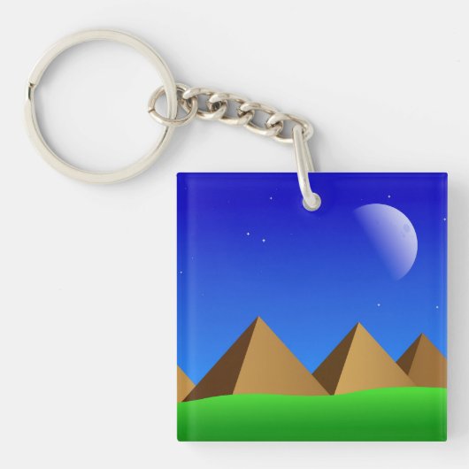 Porte-clés Ciel Rétro et Pyramides (Devant)