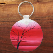 Porte-clés Ciel rouge arbre Abstrait (Recto)
