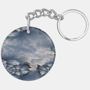 Porte-clés Ciels de coucher de soleil fractal avec motif de b