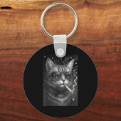 Porte-clés Cigarette Kitten Drôle Fumer Chat Mème Bra Stupide (Recto)