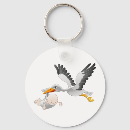 Porte-clés cigogne et bébé (Recto)