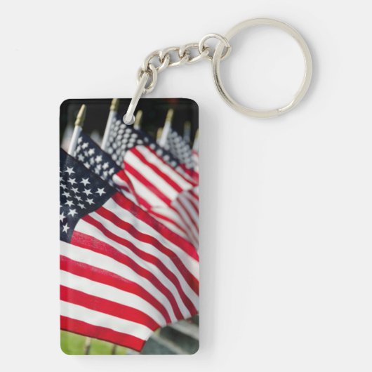 Porte-clés Cimetière militaire historique avec drapeaux améri (Dos)