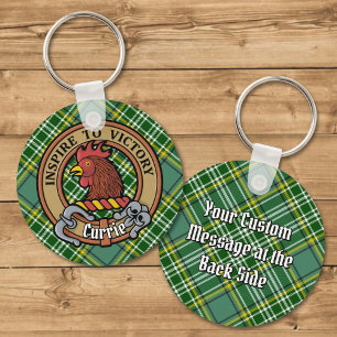 Porte-clés Cimier de coq Clan Currie sur Tartan