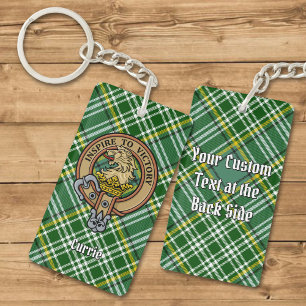 Porte-clés Cimier de lion Clan Currie sur Tartan