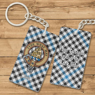 Porte-clés Cimier du clan Haig sur tartan à carreaux