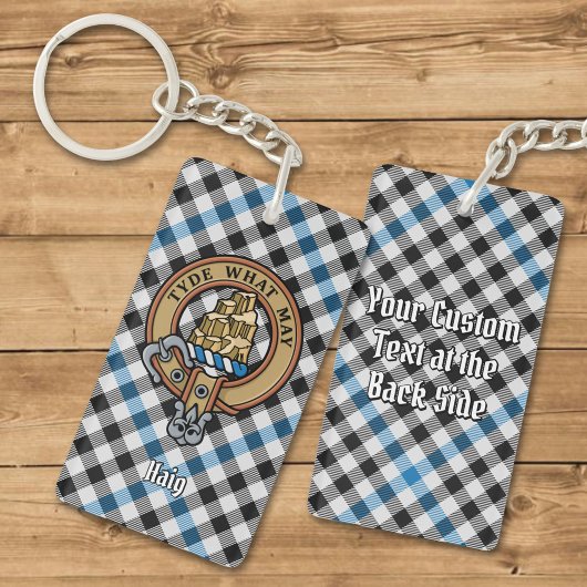 Porte-clés Cimier du clan Haig sur tartan à carreaux