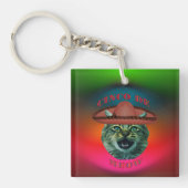 Porte-clés Cinco De Meow Grey Cat Cinco De Mayo Mexique (Devant)