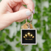 Porte-clés Cinq étoiles d'or en noir (main)