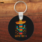 Porte-clés Cinq mai cactus mexicain drôle letsCinco (Recto)