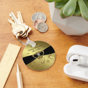 Porte-clés cinquantième Porte - clé d'anniversaire de mariage