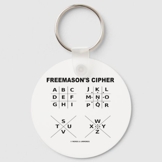 Porte-clés Cipher de Freemason (Cryptographie) (Recto)