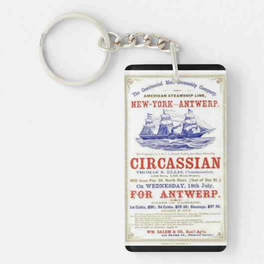 Porte-clés Circassian Clipper voilier 1866 (Devant)