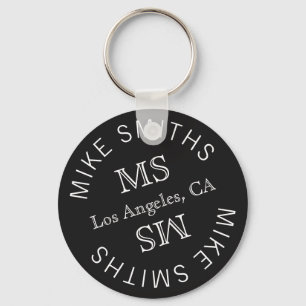 Porte-clés circle monogram, a stylish black