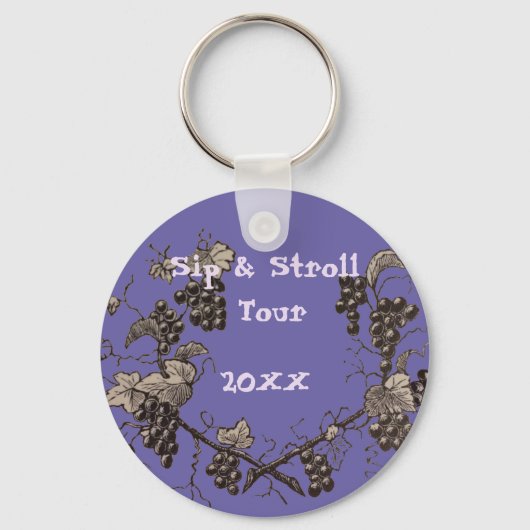 Porte-clés Circuit de vignoble Sip & Stroll Week-end entre fi (Recto)
