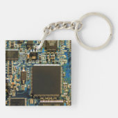 Porte-clés Circuit imprimé bleu macro | Photo de PCB (Dos)