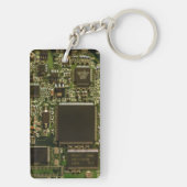 Porte-clés Circuit imprimé vert macro | Photo de PCB (Dos)