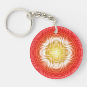 Porte-clés Circulaire - 2 côtés 2 couleurs - rouge orange ble