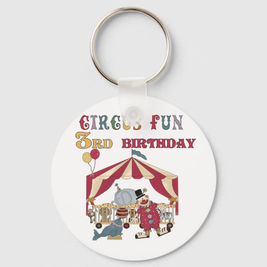 Porte-clés Cirque 3e Anniversaire Tshirts et cadeaux (Recto)