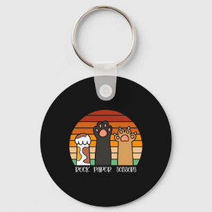 Porte-clés Ciseaux de papier roche jeu Kitten Lover animaux p