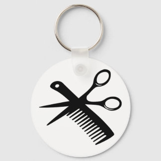 Porte-clés ciseaux peigne de coiffeur noir