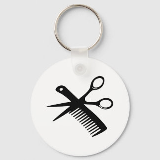 Porte-clés ciseaux peigne de coiffeur noir