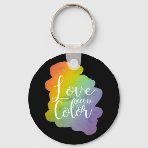 Porte-clés Citation Amour Ne Voit Pas La Couleur Arc-en-ciel