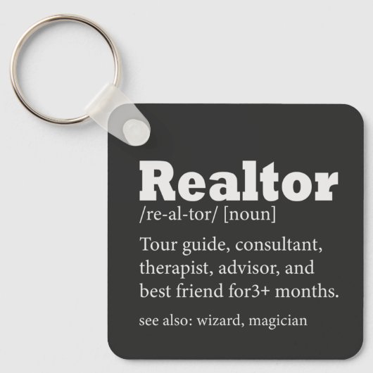 Porte-clés Citation amusante de l'agent immobilier Realtor (Recto)