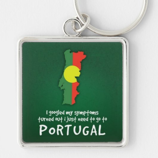 Porte-clés Citation Amusante Je Googlais Mes Symptômes Portug (Devant)