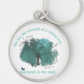 Porte-clés Citation Arbre de Saule Force Inspirante (Devant)