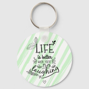 Porte-clés Citation Attitude Bonheur Vie Succès Bande Verte