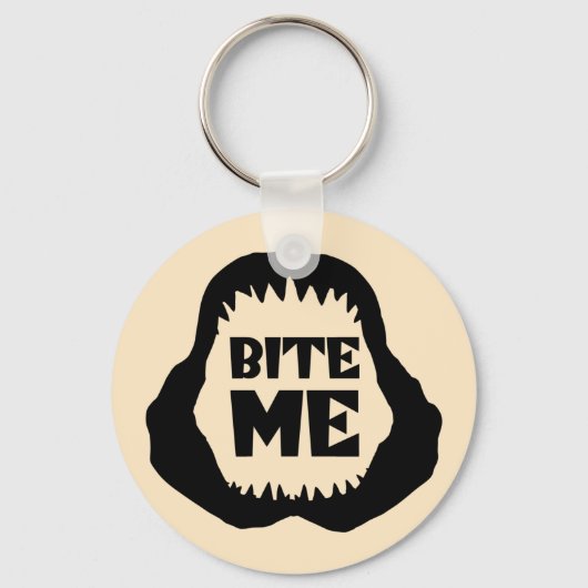 Porte-clés Citation Bite me - Requin Jaws (Recto)