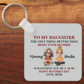 Porte-clés Citation Chaleureuse Mère Fille Maternité (Recto)