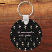 Porte-clés Citation chrétienne de fleur de rose rose Jardin (Recto)