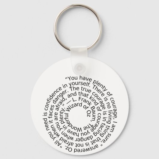 Porte-clés citation courage du Magicien d'Oz (Recto)