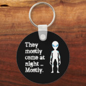 Porte-clés Citation d'alien noir blanc mignon (Recto)