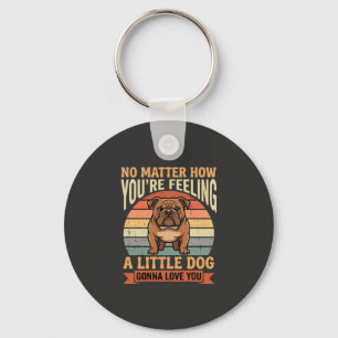 Porte-clés Citation d'amour de bouledogue drôle Rétro Chien