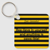 Porte-clés Citation d'amour mignonne Bumble Bee Stripes Motif (Recto)