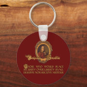 Porte-clés Citation de Ben Franklin : La sécurité sur la libe (Recto)