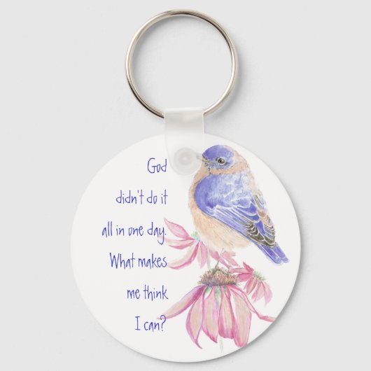 Porte-clés Citation de Bluebirds Ne stressez pas, ne pouvez p (Recto)