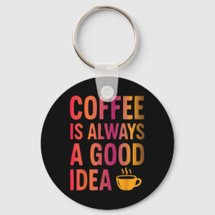 Porte-clés Citation De Café - Humeur Du Matin Addicée À La Ca