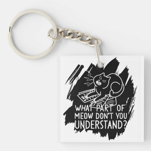 Porte-clés Citation de chat amusante Black Splash (Devant)